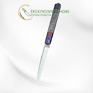 АРГОС (ARGOS) ІІ авторський складаний ніж Androshchuk Knives, дамаська сталь - кована композитна сталь з вираженим візерунком, 62 HRC